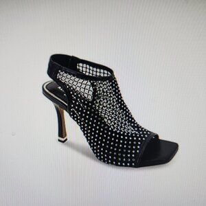 Kenneth Cole NY "Hayley" Black Jeweled Heeled Mesh Sandals. NIB. Size 6